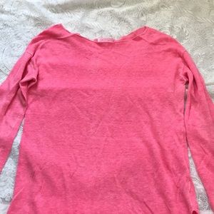 Pink scoop neck long sleeve